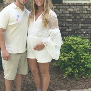 Nasty Gal White Lace Romper
