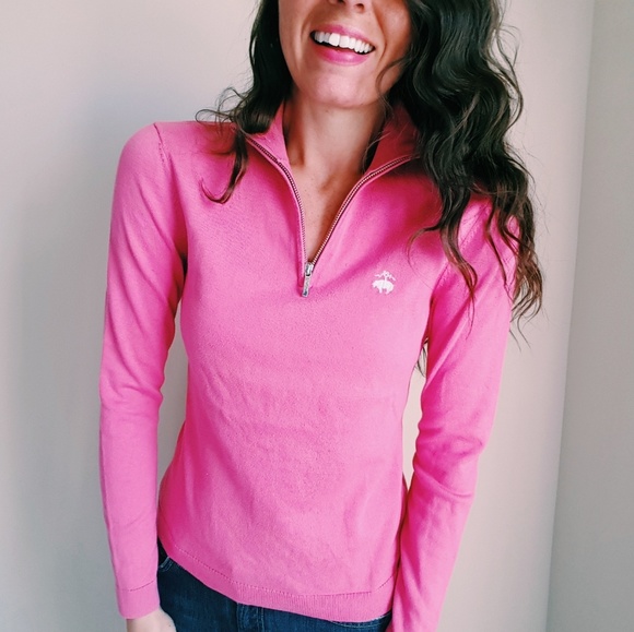 Brooks Brothers Sweaters - Brooks Brothers | pink quarter zip sweater [B1]