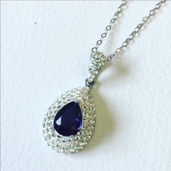 Jewelry - NEW Sterling Silver Amethyst Teardrop Necklace