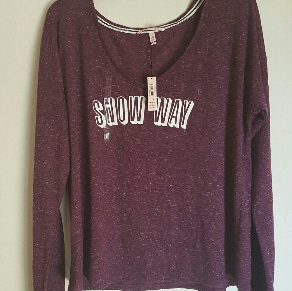 Victoria's Secret Knubby Burgundy Long Sleeve