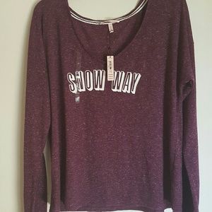 Victoria's Secret Knubby Burgundy Long Sleeve