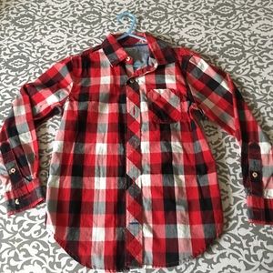 Boys Arizona Jean Co. red plaid button up.