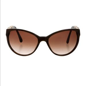 chanel round sunglasses with chain