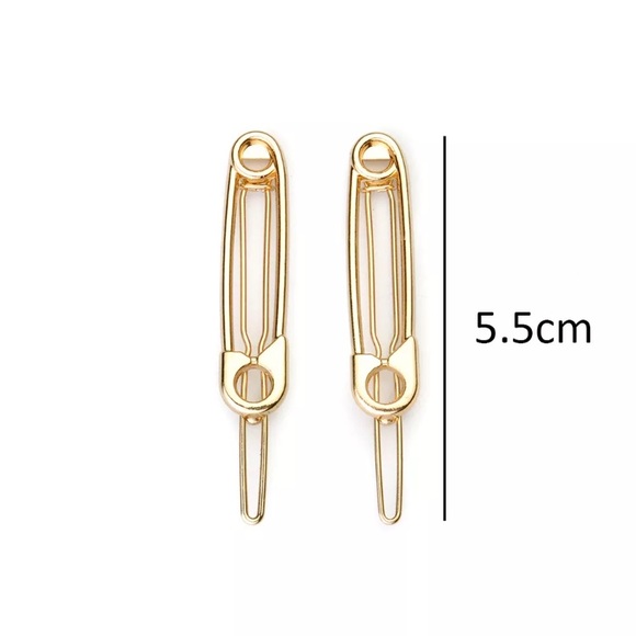 Back in New safety pin hair clips set of two - Picture 5 of 7