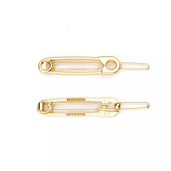 Back in New safety pin hair clips set of two - Picture 7 of 7