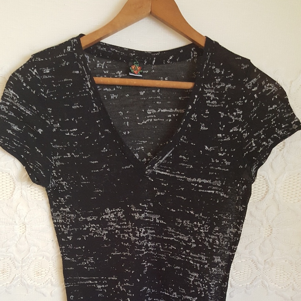 SEXY sheer b&w top