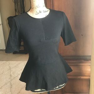 BcbgMaxazria black peplum top Sz M