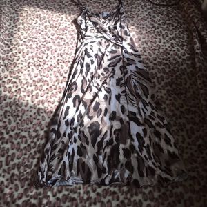 Leopard print spaghetti strap dress
