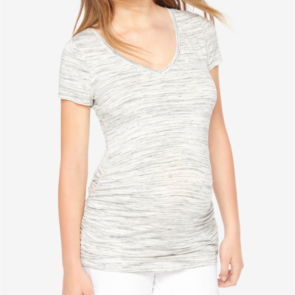 Motherhood maternity Vneck shirt side ruching