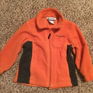 Orange fleece boys Columbia jacket