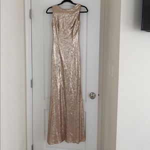 Lulus rose gold sequin formal gown