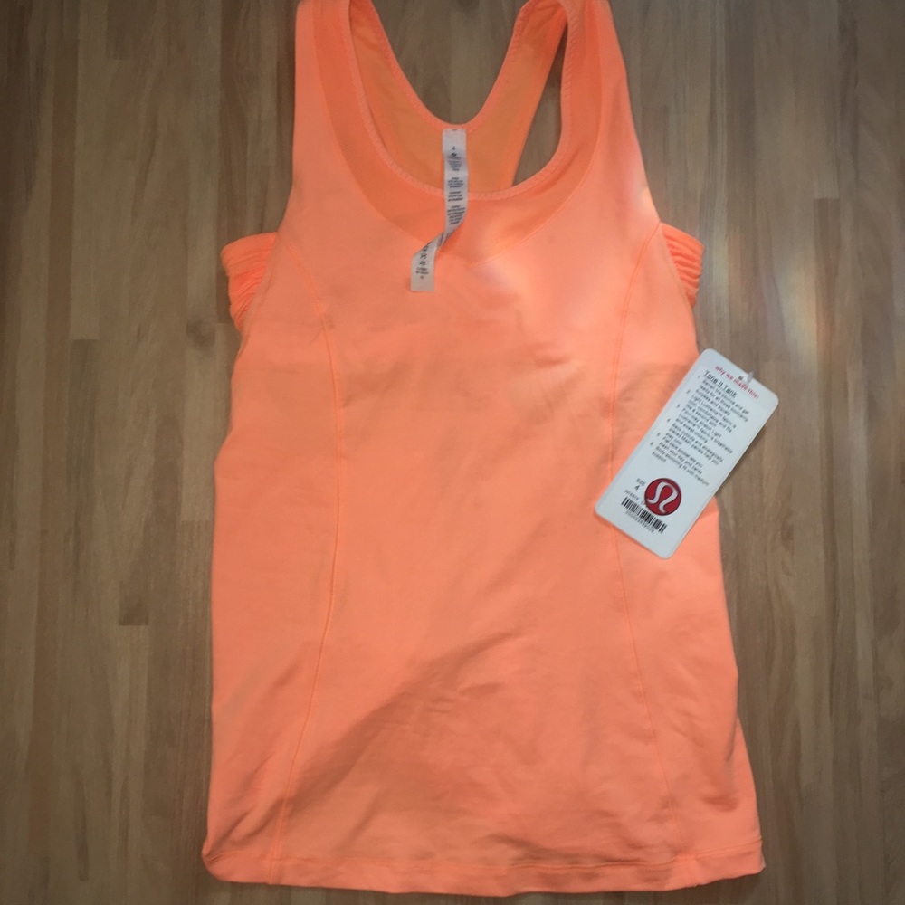 Lululemon tone I‎t tank orange size 4 NEW!