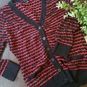 Orange and black striped cardigan