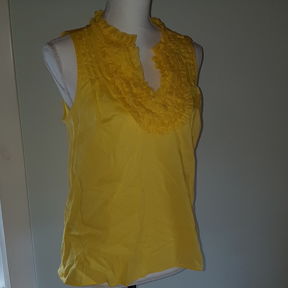 Loft yellow sleeveless blouse, MP, NWT