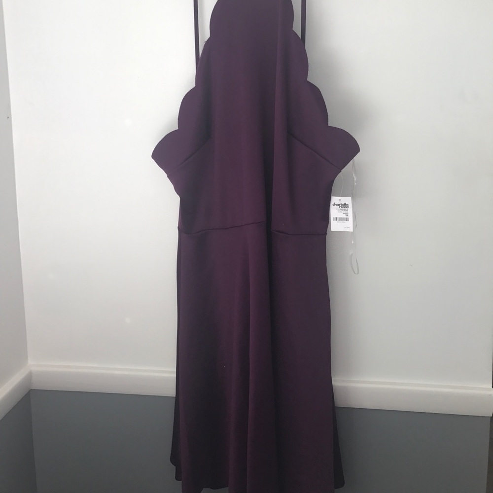 Charlotte Russe Plum Scalloped Trim Dress