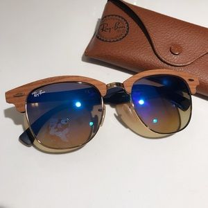 Ray Ban Clubmaster Woodgrain Sunglasses