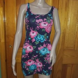 Gina Tricot Navy Blue Floral Dress Size Small
