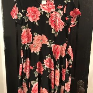 Black floral patterned dress