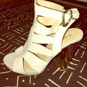 Snake skin high heels