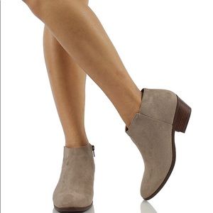 Faux suede ankle booties