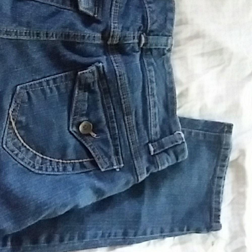 Blue denim capris