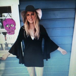 Free People Bell Sleeve Mini Dress M NWT Backstage