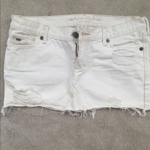 Abercrombie kids white denim mini skirt