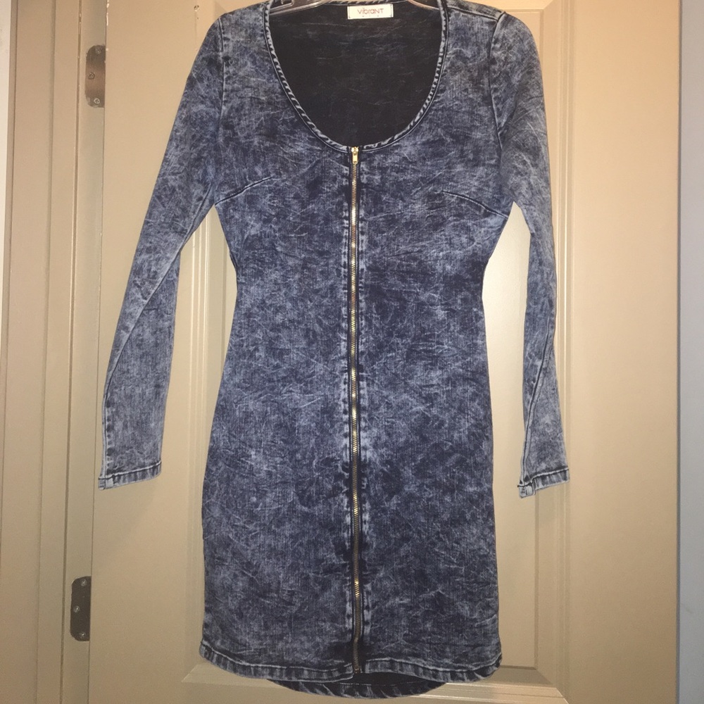 Denim Mini Long Sleeve Dress