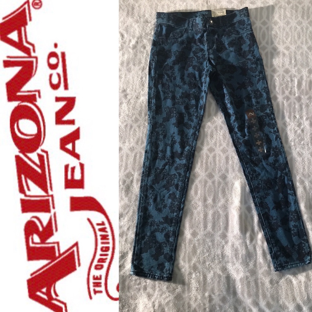 Arizona indigo floral print knit jeggings
