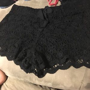 Black lace shorts