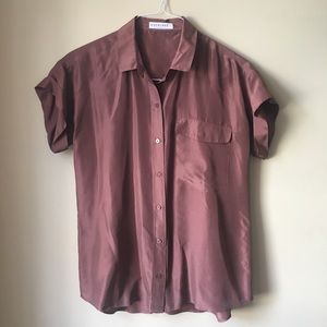 Everlane Button Up Silk Blouse