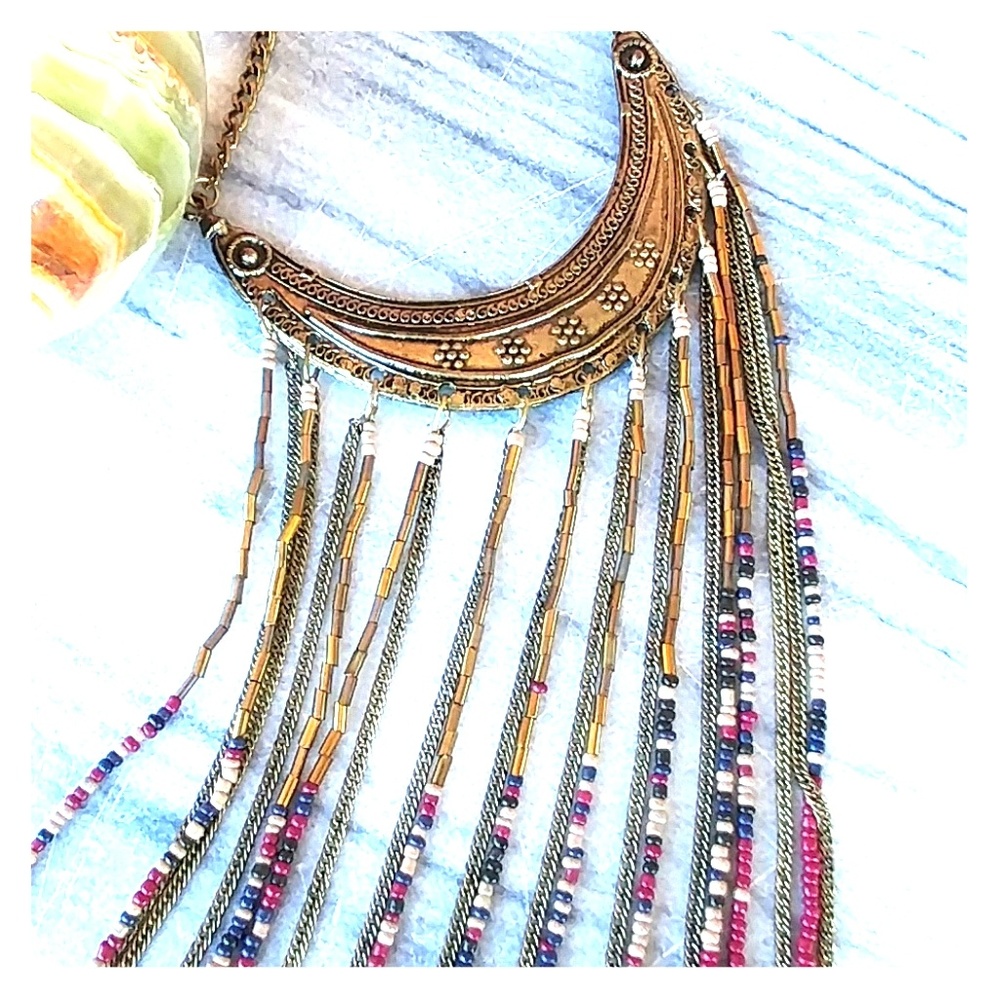 Fringe tribal Bohemian necklace