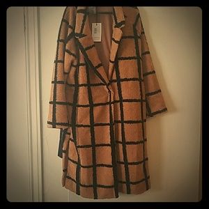 Lavish Alice Oversized Checkered Wool Coat