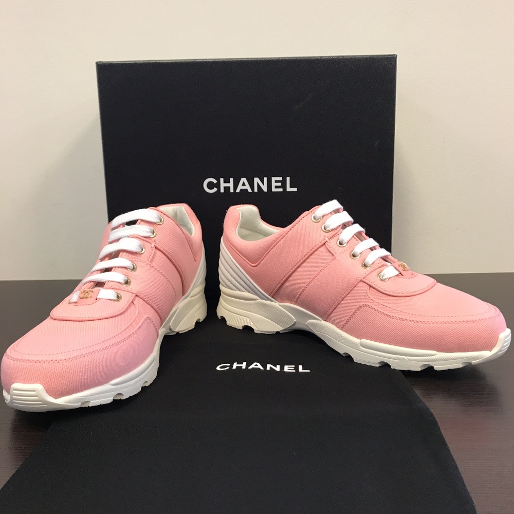 CHANEL Calfskin and Fabric Trainers