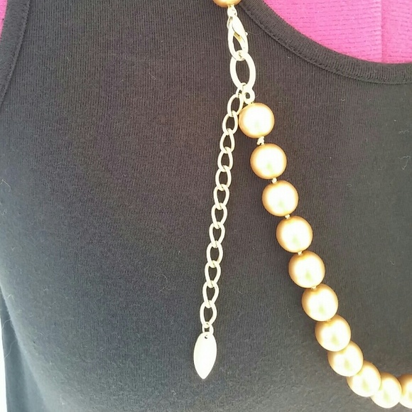 Coldwater Creek Gold Beaded Necklace with Gems - Picture 4 of 5