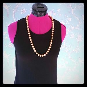 Coldwater Creek Gold Beaded Necklace with Gems