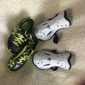 Soccer or baseball shoes/cleats and knee guards