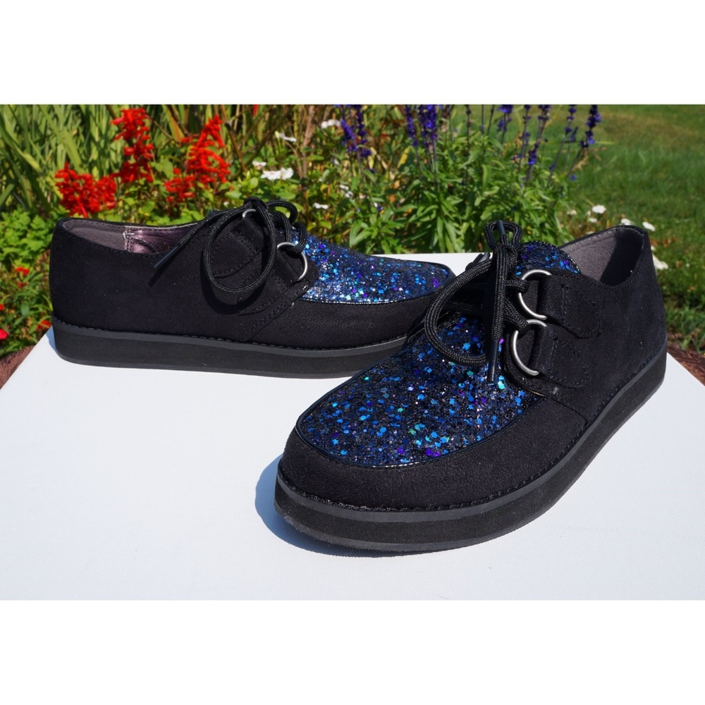 Material Girl Glitter Oxfords Lace up Sparkle