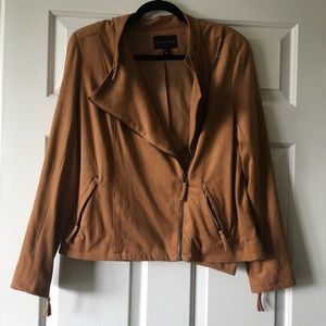 NWOT Adrienne Vittadini Suede Moto Jacket
