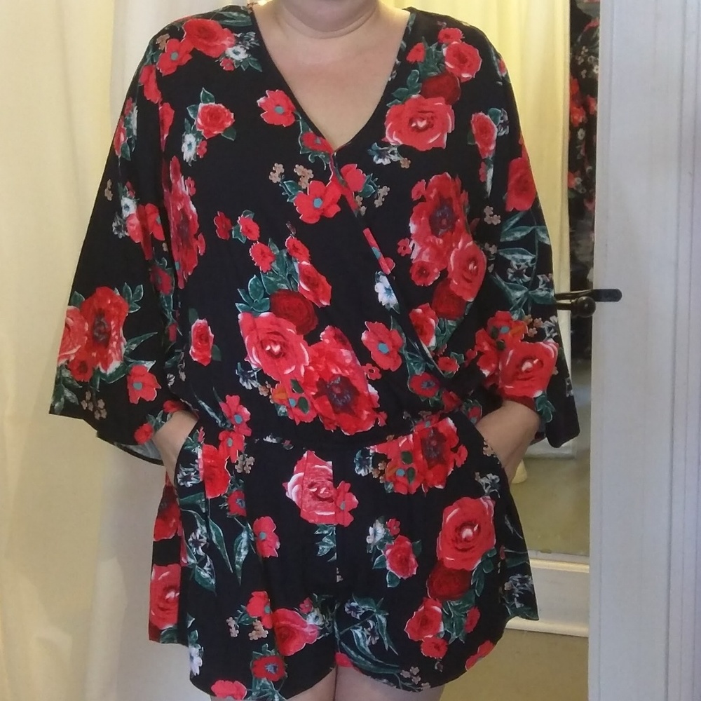 Floral Romper Plus Size