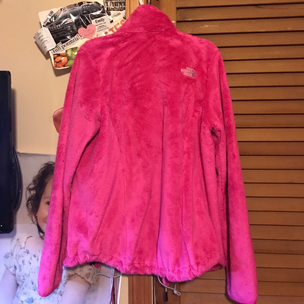 Authentic pink fuzzy north face