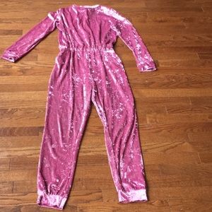 Velour jumpsuit w/ long sleeves