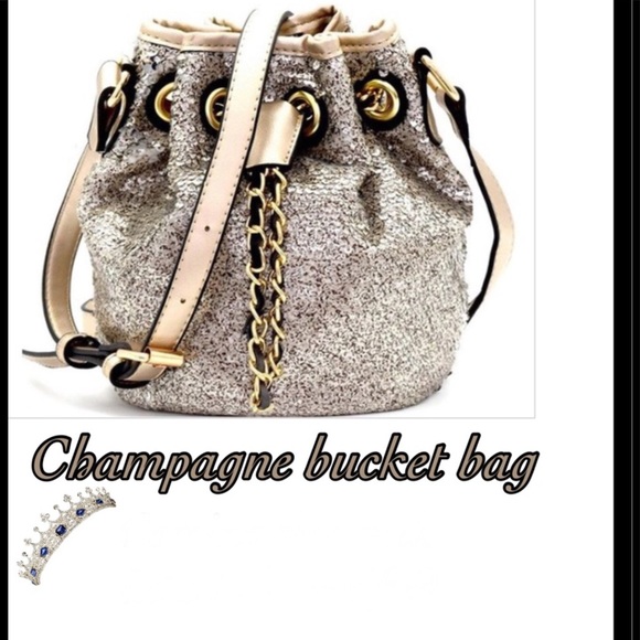 Handbags - bucket bag Champagne sequin NWT