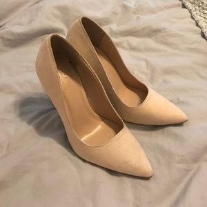 Blush/ cream suede pumps size 7