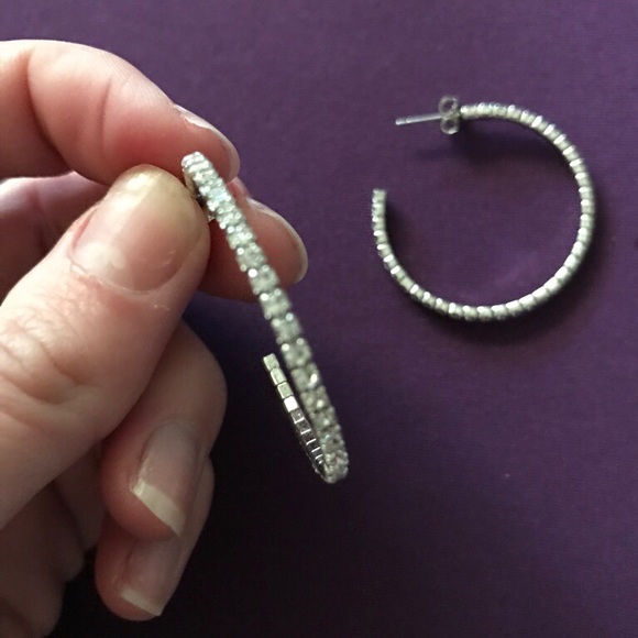 Diamond hoop earrings - Picture 1 of 2