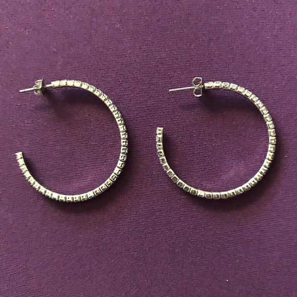 Diamond hoop earrings - Picture 2 of 2
