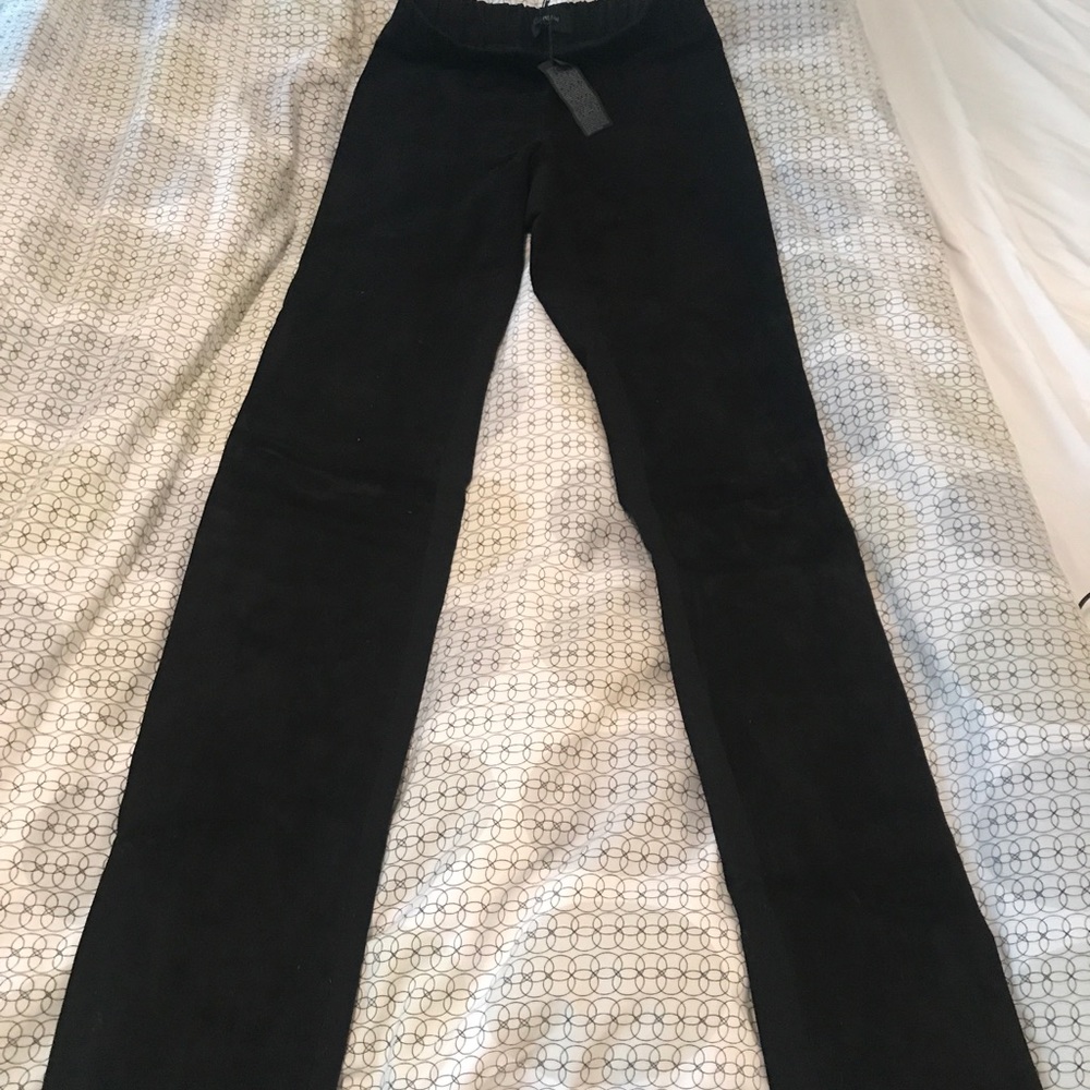 Joseph lambskin suede stretch leggings