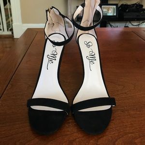 Black ankle strap stilettos