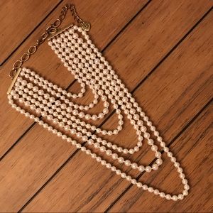 Betsey Johnson faux pearl multi strand necklace