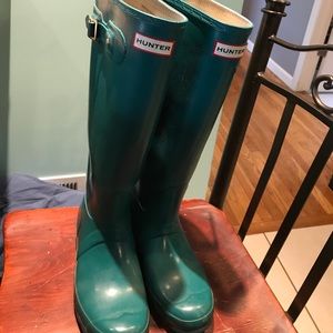 Teal hunter boots